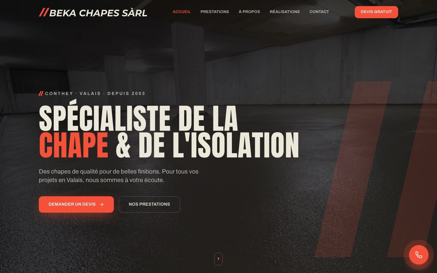 Aperçu du projet Beka Chapes Sàrl